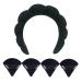 Spa Headband for Women with Triangle Powder Puff, Terry Cloth Fabric Hair Band - Black | Versatile Headband for Makeup, Skincare, Shower - Buy Online on GoSupps.com