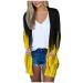 Long Shirt Outerwear Top Thin Warm Knitted Coat Women's Blouse V-Neck Shirt Tunic Long Women's Tunic Women's Shirt Casual Checked Shirt Women's Winter Chunky Knit Jacket E-yellow XXL