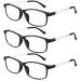 Blue Light Blocking Reading Glasses Men Anti Glare Scratch Readers Women TR90 Lightweight Frame Computer Glasses Black-3pcs 1.5 x