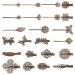Pandahall elite 23 pieces vintage hair clips hair clips clamps bobby pin leaf flower butterfly hair clip 23 styles for girls and women antique bronze
