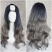 GJBXP Harajuku Fashion Long Wavy Curly Fluffy U-Shaped Wig | 28 Heat Resistant Synthetic Fiber Hair with Dark Roots for Girls - Buy Online on GoSupps.com