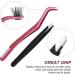 FADVAN Pink Stainless Steel Lash Applicator Tool Set - 2 Pcs Cluster Lash Tweezers with Eyebrow Tweezers for DIY Eyelash Extensions - Buy Online on GoSupps.com