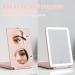 LED Foldable Travel Makeup Mirror - 5x7 inches, 3 Color Light Modes, USB Rechargeable - Rose Gold - Buy Online on GoSupps.com