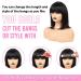 10 Inch Short Bob Human Hair Wig with Bangs - 150% Density Straight Bang Bob for Women (Natural Black) - Buy Online on GoSupps.com