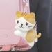 Soft Plush Mini Cat Key Pendant | Cuddly Toy Keychain - Cartoon Anime Doll Figure - Light Yellow & Coffee - Buy Online on GoSupps.com
