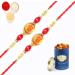 Ghasitaram Gifts Rakhi for Brother Rakhis Online - Set of 2-2K-255 Shree Rakhis with 100 GMS of Dryfruits Mix Can 2 Rakhi with 100 gms of Dryfruits Mix Can