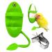 2Pcs Bird Parrot Cuttlebone Holder Set with Perch Stand Universal Bird Feeding Racks Cuttlefish Bone with Holder for Bird Food Supplies Vegetable Fruit Container green