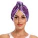 Purple Rose Dewdrop Hair Towel 2 Pack Super Absorbent Hair Drying Towel Quick Dry Hair Turbans Head Towel with Button Twisty Wrap for Women Girls