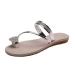 Yytcsjz Bunion Sandals for Women Comfort Large Size Clip Toe Ring Rhinestone Crystal Jeweled Sandal Shoes for Bunion Splints Toe Separator Hallux Valgus (Color : Silver Foot Length : 23.5cm) 23.5cm Silver