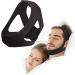 Anti Snoring Chin Strap for CPAP Users - Adjustable Breathable & Comfortable Snore Stopper for Men & Women | Prevent Dry Mouth & Snoring - Black - Buy Online on GoSupps.com