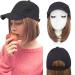 Hairro Hat with Hair Attached For Women Baseball Hat Wig Short Bob Hairstyle Synthetic Straight Adjustable Highlight Balayage Cap Hair Extensions 11 170g 10P22T Bob 10P22T