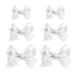 6Pcs White Bow Hair Clips for Girls Hair Bow Clips Ribbon Alligator Clips Hair Accessories for Teen Toddler Girls Kids (6inch 2 4inch 2 3inch 2)