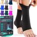 Modvel Foot & Ankle Brace Socks for Sprained Ankle Compression Sleeve - Ankle Support for Women & Men - Tendonitis & Arthritis Ankle Brace Sports Running Torn Ligaments & Women T Black Large Large T Black