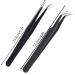 AIEX 2Pcs Stainless Steel Eyelash Extension Tweezers - Straight and Curved Tip - Black - Buy Online on GoSupps.com