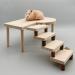 antiai Wooden Hamster Toys Guinea Pig Platform with Climbing Ladder,Hamster Wood Desk Stand Habitat Decor ,Chinchilla Rat Bird Squirrel Rabbit Guinea Pig Small Animal Cage Accessories Set2