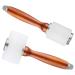 Leather Carving Hammer 2 Pieces, Leathercraft Mallet, Nylon Wood Handle Hammer, Leather Carving Hammer Mallet for DIY Stamping Sew Leather Cowhide Tool(1 T Hammer + 1 Vertical Hammer) Brown