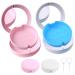 2 Pack Aligner Case Retainer Case with Vent Holes and Mirror Slim Cute Retainer Case Night Mouthguard Case with Retainer Removal Tool for Women & Men Teenage Pink and White