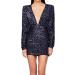 Elegant Hanxiulin Blue Bodycon Party Dress for Women - Glitter Velvet Cocktail Evening Dress XL - Buy Online on GoSupps.com