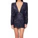 Hanxiulin party dress ladies elegant bodycon dress cocktail dress glitter women evening dresses velvet dress clothes dressing dresses for women blue xl