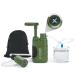 Purewell Water Purifier Pump with Replaceable Carbon 0.01 Micron Water Filter, 4 Filter Stages, Portable Outdoor Emergency and Survival Gear - Camping, Hiking, Backpacking 1-Green