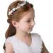 IYOU Flower Headpiece Pearl Wedding Headband Gold Crystal Floral Communion Hair Tiair Accessories for Flower Girls and Bridesmaid. - Buy Online on GoSupps.com