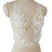 3D Flower Embroidery Lace Trim White Sequin Bead Floral Embroidered Sew on Applique Patches for Bridal Wedding Dress Gown Bodice Costume Craft DIY, 1 Pairs (White)