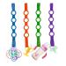 Egujiwa 4 pieces random color silicone-pacifier clips toy security belts bottle toy dishes for strollers shopping carts cars children's beds bags (colorful)