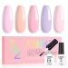 AILLSA Pastel Pink Gel Nail Polish Set Lavender Purple Lilac Orange Macaron Gel Polish with Base and Top Coat Long Lasting All Season Color Soak Off U V L ED Manicure Art Salon DIY at Home 7Pcs 8ML Pink Macaron