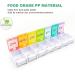 2 Pcs XL Weekly Pill Organizer - Arthritis Friendly Travel 7 Day Pill Box Large Vitamin & Supplement Case - Popup Open Design (Rainbow - Buy Online on GoSupps.com