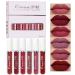 Deep Dark Red Matte Liquid Lipstick Set for Women - 6Pcs Long Lasting 24 Hour Lip Gloss Stain Makeup Kit - Original Labiales Matte Mate Larga Duracion - A-02 0.08 Fl Oz (Pack of 6) - Buy Online on GoSupps.com