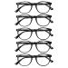 Cojwis 5 Pack Reading glasses Blue light filter for women Men Men's Men's Singing Glasses Anti-tiredness glare-free UV reading aid (5 black 1.00 multiplier_x) 5 black 1.0 x
