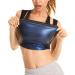 Fitever Women's Sauna Suit Sweat Vest Waist Trainer Heat Trapping Workout Tank Top Shapewear for Weight Loss Polymer Body Shaper Slimming Black Large-X-Large