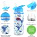 Home Tune Cute Water Bottle for Kids - BPA Free Tritan, Double Wall, Leak Proof Flip Straw, 15oz - Shark Design - Buy Online on GoSupps.com