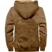 Hanxiulin Fluffy Warm Fleece Plush Jacket for Men | Quilted Hooded Sweatshirt | Autumn & Winter Coat - Brown XL - Buy Online on GoSupps.com