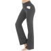 Wenzhou ladies flare yoga pose fitness bootcut leggings sports pants Straight leg bootlege lag pants with bags for yoga pilates gym workout fitness pants belly control stretch sports pants xl dark gray