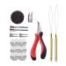 Hair Extensions Kit: I-tip Hair Pliers Pulling Needle Loop Threader and 500 Pieces 2.5mm Hair Extension Nano Beads Rings (Dark Brown)