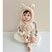 Kids 2 in 1 Winter Hoodie Scarf Set | Toddler Thermal Balaclava Hat | Fleece Lined Hat Scarves for Boys Girls 6 Months-4 Years - Beige - Buy Online on GoSupps.com
