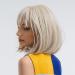 HAIRCUBE Creamy White Short Bob Wig with Bangs - 12 Inch Heat Resistant Synthetic Wig for Women - Buy Online on GoSupps.com