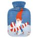 Christmas hot water bottle with soft fleece cover 2 litre hot water bag for hot and cold compresses