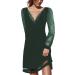 Hanxiulin Women's Winter Maxi Dress - Elegant Long-Sleeved Party & Cocktail Dress V-Neck Bodycon Evening Dress in Green - Perfect Gift for Any Occasion - Buy Online on GoSupps.com