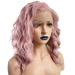 Short curly wig pink 20 inch Europe and America style full wig hair lace front wigs with hairnet