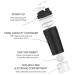 Artoid Mode 720ml Inspirational Sports Fitness Protein Shaker Bottle with Twist-Lock Storage, Dual Mixing Technology - BPA Free Black/White - Buy Online on GoSupps.com