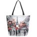 ZzWwR Trendy Painting Romantic Paris Street Eiffel Tower Extra Large Canvas Shoulder Tote Top Storage Handle Bag for Gym Beach Weekender Travel Reusable Grocery Shopping