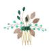 Angoily Bridal Crystal Hair Comb Wedding Hair Girl Leaf Hair Comb Rhinestone Flower Hairpin Rhinestone Hair Clip Vintage Hair Accessories Hair Jewelry Zinc Alloy Bride Leaves