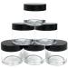 (Quantity: 6 Pieces) Beauticom Premium 30G/30ML (1 Oz) Round Clear Jars with Black Flat Top Lids for Beads Gems Glitter Charms Small Arts and Crafts - BPA Free
