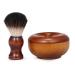 2-in-1 shaving brush and shaving cream bowl manual shaving set including soft shaving brush and wooden shaving soap cup
