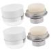 Outanaya 2pcs Mushroom Head Loose Powder Box Empty Powder Case Travel Powder Case Make up Holder Plastic