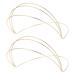 Beaupretty 2 pieces Simple hair tires metal headband simple tiara wedding row wire headband double thin metal hair band for women girls golden