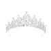 Lurrose Crystal Princess Crown Sparkle AB Rhinestone Bridal Tiara Pageant Hair Accessories for Women (Silver)