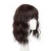 Wave-shaped hair tips with bangs for women synthetic crown attachments hair parts clip-in hair attachment for thinner hair 18 "dark brown 18inch dark brown